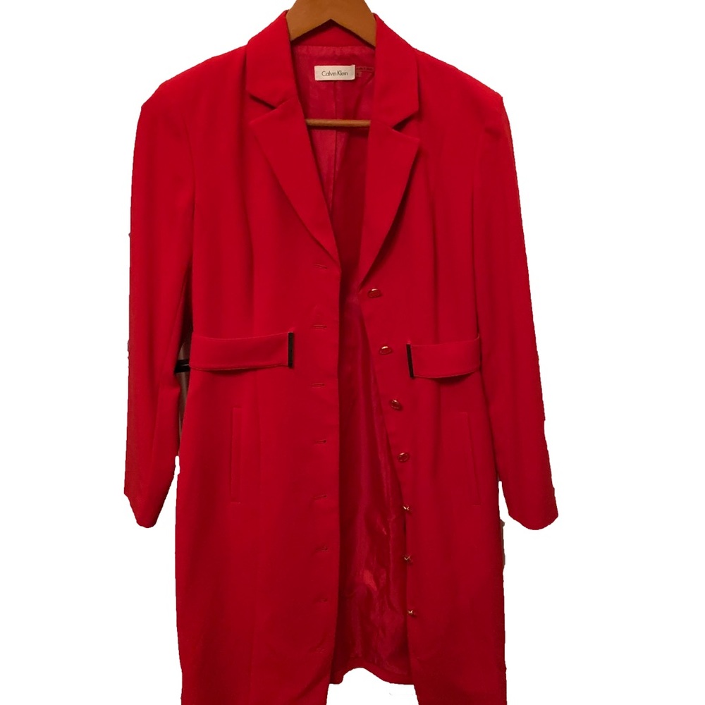 Red Women’s Calvin Klein Trench Coat “Small”